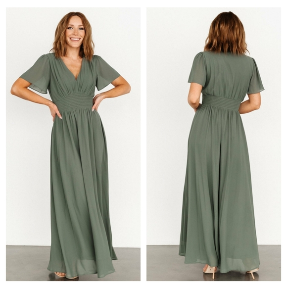 Baltic Born Dresses & Skirts - Baltic Born Birdie Maxi Dress Smocked Short Sleeve New Without Tags